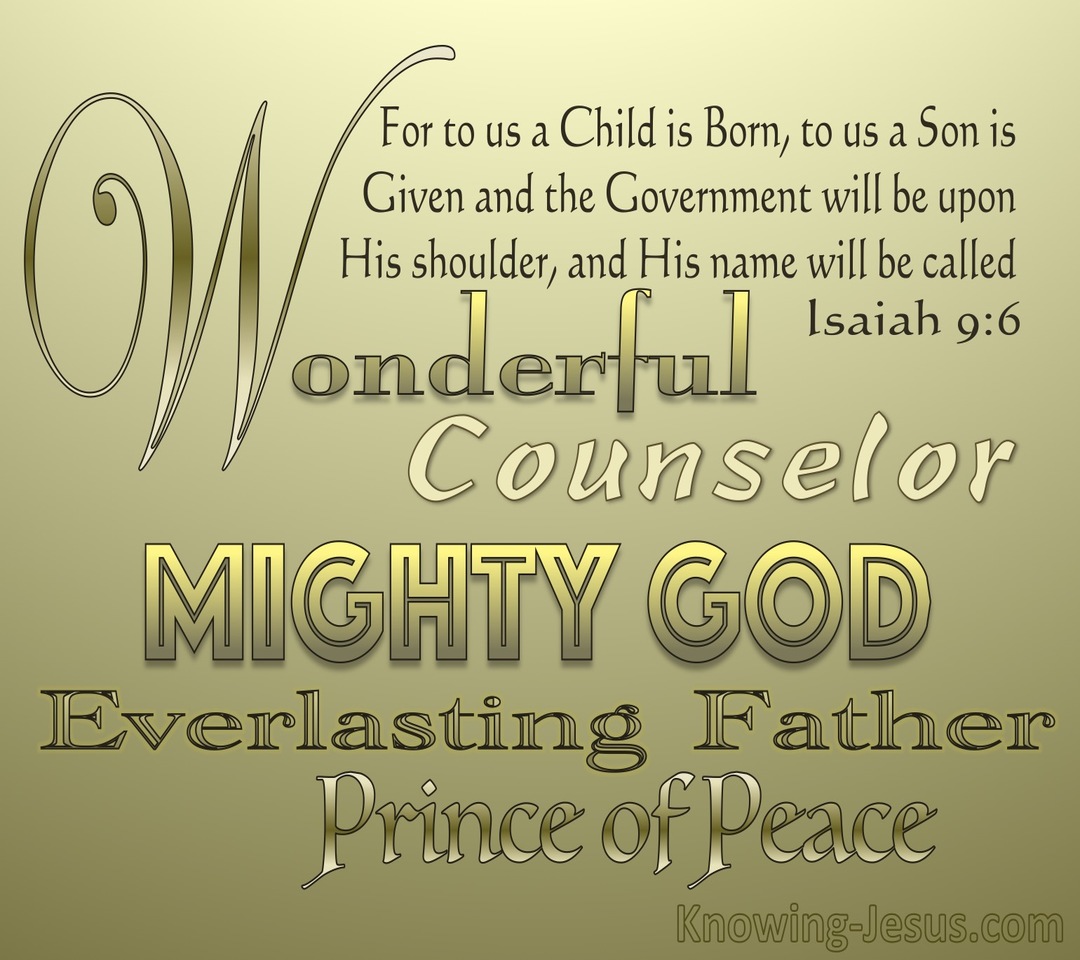 Isaiah 9:6 Unto Us A Child Is Born (gold)